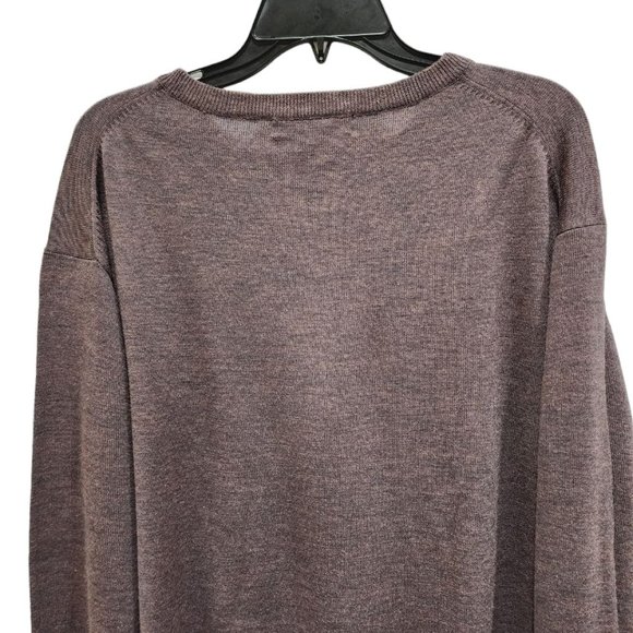 Pronto Uomo Sweater Men's Brown Size XL Long Sleeve V-Neck Merino Wool Casual - Picture 13 of 13